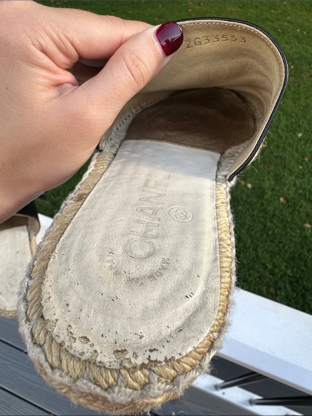 CHANEL leather espadrilles